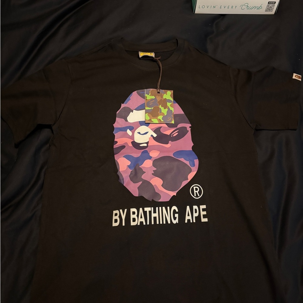Bape Black Tee with Iconic Label